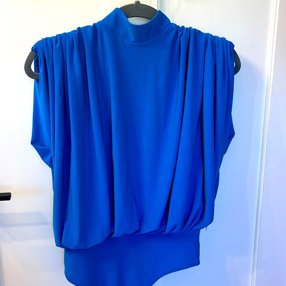 NWT Gorgeous open back blue Express bodysuit